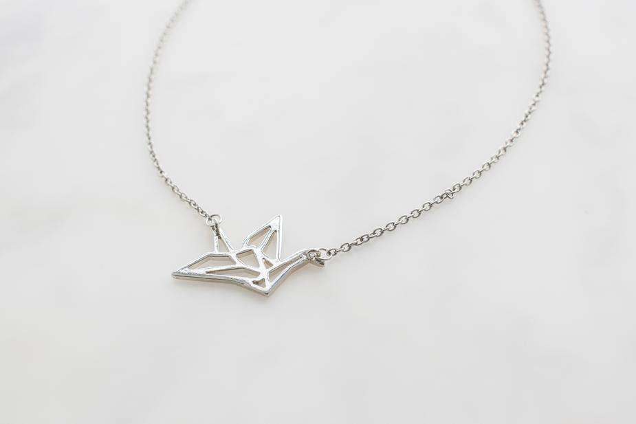  Origami Crane Necklace Sterling Ltd KK